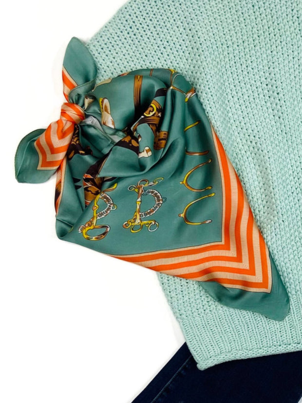 The Bridle Scarf in Teal/Orange