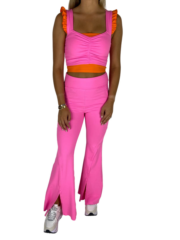 The Naomi High Waist Flares in Pink