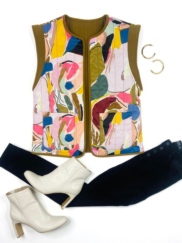 Crosby by Mollie Burch Viv Vest in Abstract Expression