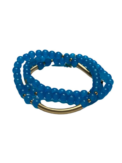 Beaded Wrap Bracelet in Blue