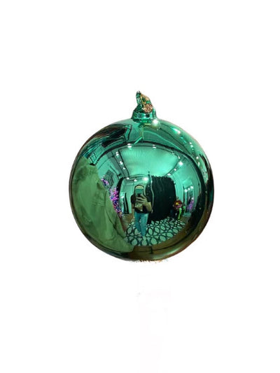 Glitterville Reflective Ball Ornament in Light Teal