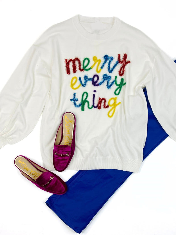Merry Everything Sweater in Cream