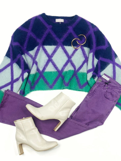 Cropped Flare in Grape