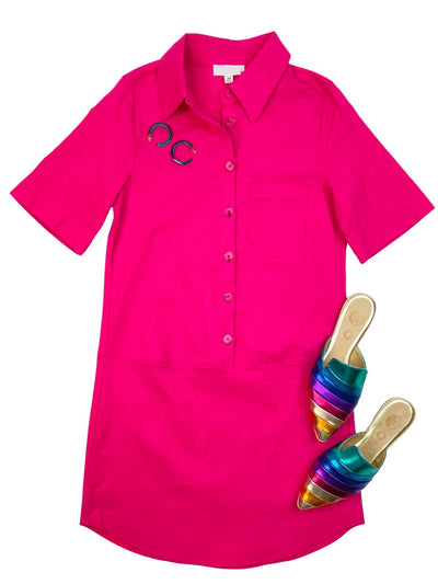The Oxford Dress in Hot Pink