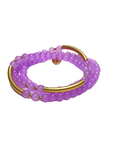 Beaded Wrap Bracelet in Lavender