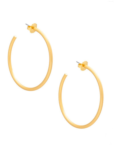 Large Thin Hoop Earring in Matte Gold