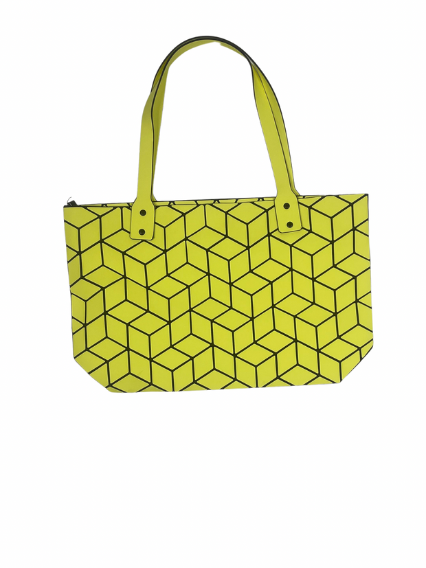 Geo Prism Tote in Lime