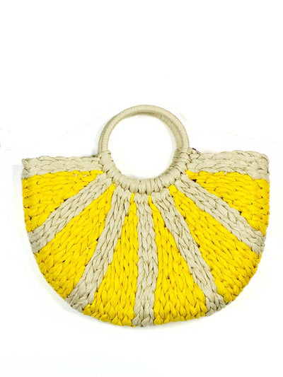 Straw Bag in Yellow