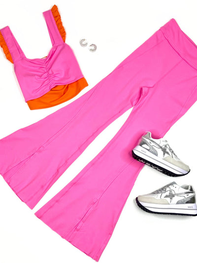 The Naomi High Waist Flares in Pink