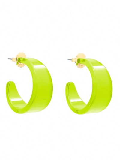 Resin Hoop Earring-Lime