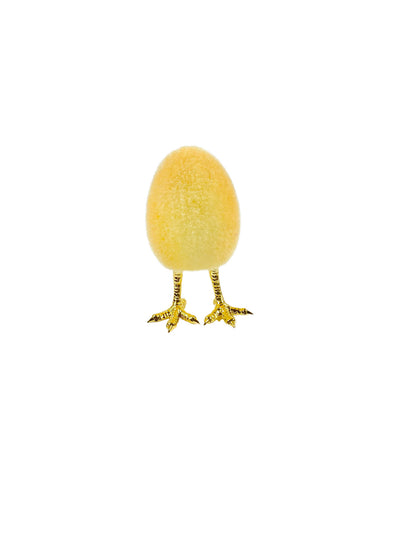 Flocked Egg With Feet-Yellow