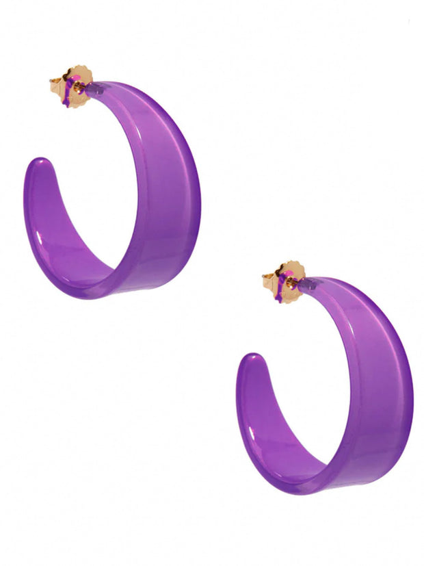 Resin Hoop Earring-Purple