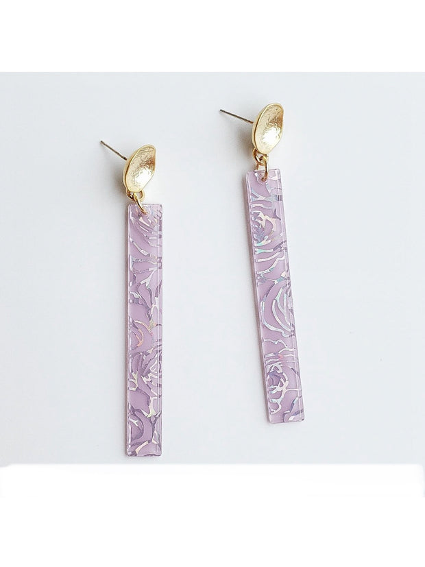 Virtue Acrylic Bar Earrings in Lavender