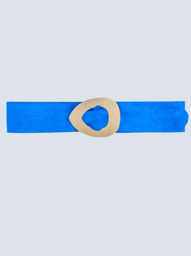 Belt - Suede Capri Blue Round
