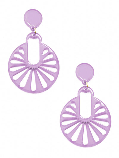 Cutout Disk Drop Earring-Lavender
