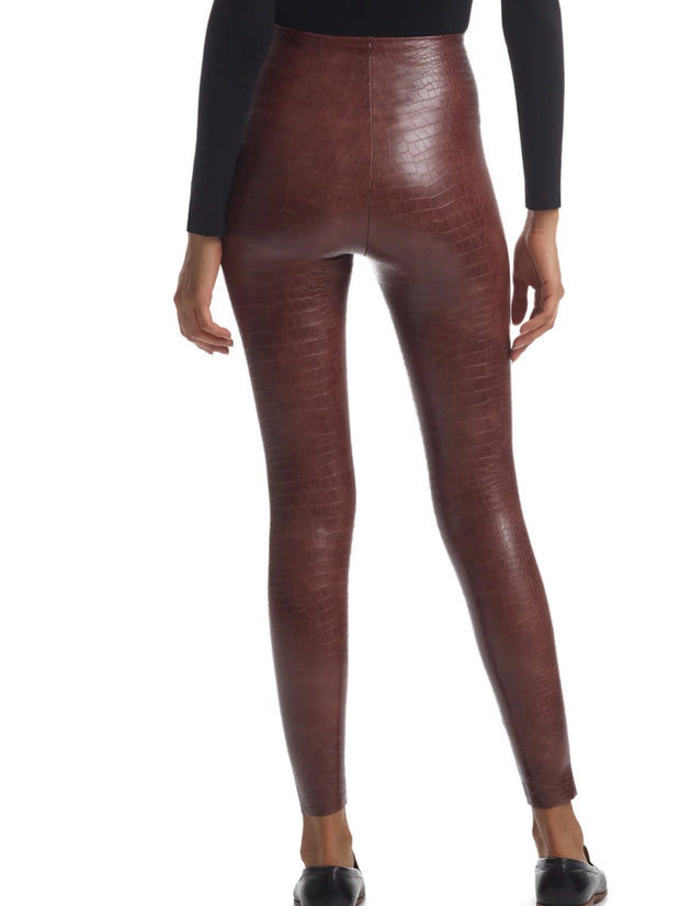 Commando Faux Leather Animal Legging in Brown