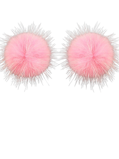 Pom Pom Earrings - Blush Pink